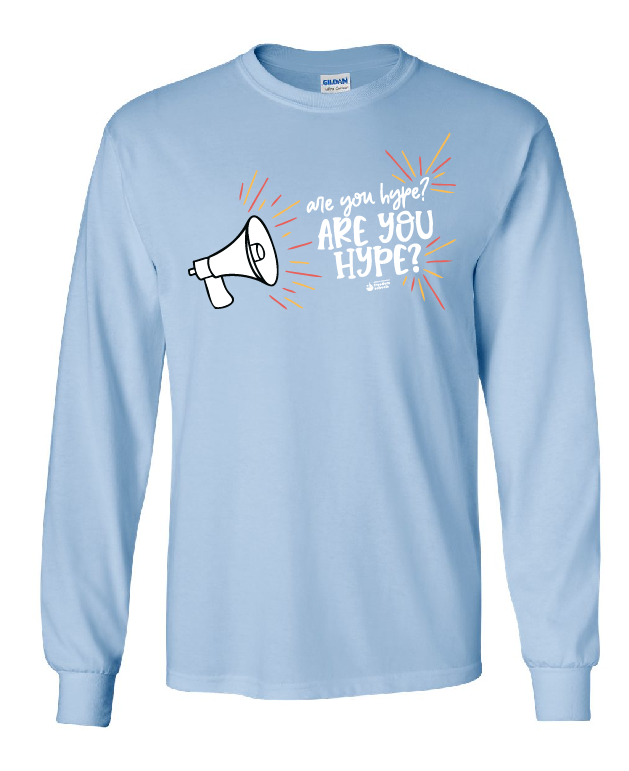Blue long-sleeved are you hype t-shirt (Adult)