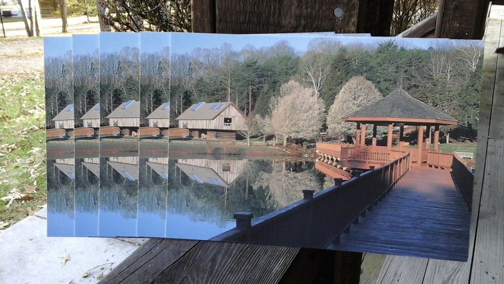 Set of 5 postcards of the Norton Pond and gazebo at CDF Haley Farm
