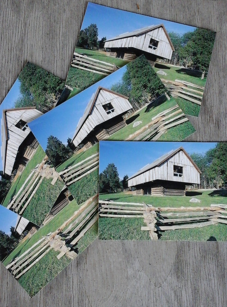 Set of 5 postcards of the Langston Hughes Library inside an 1880s cantilever barn, design by Maya Linn