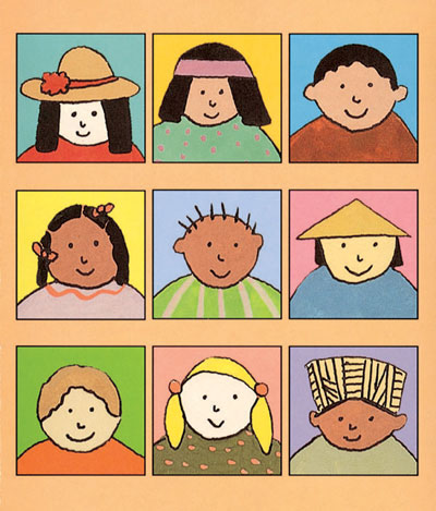 Shining Faces of Children Notecards, illustrated by Melanie Hope Greenberg