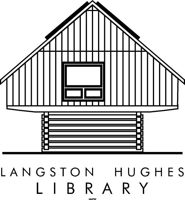 Blue long-sleeved Langston Hughes Library shirt (Youth)